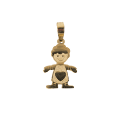 Dije En Oro Amarillo De Niño Con Corazon De 10k 1.0 Gramos