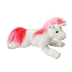 Peluche De Unicornio Aurora Flopsie Pelo Rosa 25cm