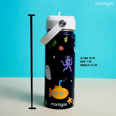 Termo con popote Mamgos Océano 2.0 Acero inoxidable 530 ml