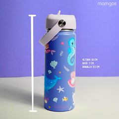 Termo con popote Mamgos Sirena 2.0 Acero inoxidable 530 ml