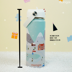 Termo Mamgos Cabaña Navideña Acero inoxidable 530 ml
