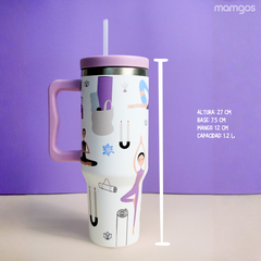 Termo Mamgos Yoga incluye popote Acero inoxidable 1.2 L