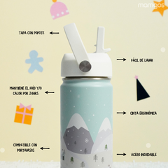 Termo Mamgos Cabaña Navideña Acero inoxidable 530 ml