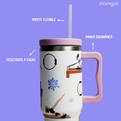 Termo Mamgos Yoga incluye popote Acero inoxidable 1.2 L