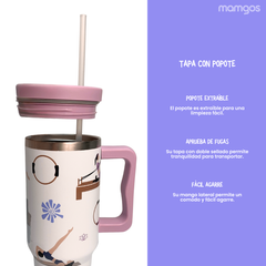 Termo Mamgos Yoga incluye popote Acero inoxidable 1.2 L