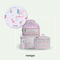 Kits de Mochilas Escolares Gimnasia Mamgos niñas 3 Piezas