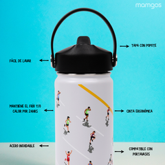 Termo con popote Mamgos Maratón Acero inoxidable 530 ml