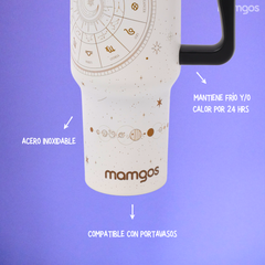 Termo con popote Mamgos Zodiaco Acero Inoxidable 1.2 L
