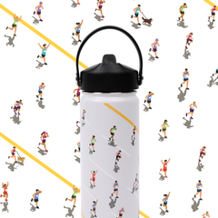 Termo con popote Mamgos Maratón Acero inoxidable 530 ml
