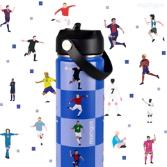 Termo cuadros Futbol Mamgos para Niños de Acero inoxidable 530 ml