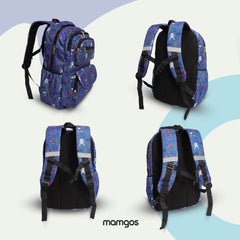 Mochila Escolar Futbol Mamgos para Niños color azul 1 pieza