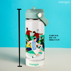 Termo Futbol aqua Mamgos para Niños de Acero inoxidable 530 ml