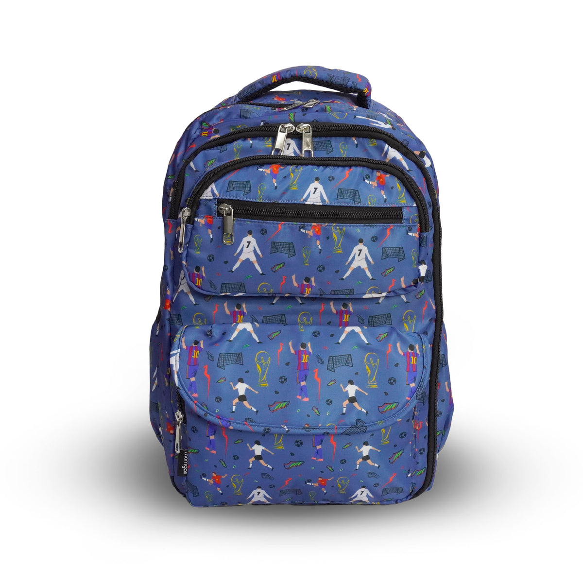 Mochila Escolar Futbol Mamgos para Niños color azul 1 pieza