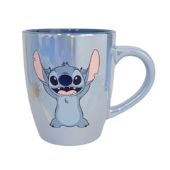 Taza Jumbo Stitch iridiscente azul claro cerámica 750 ml