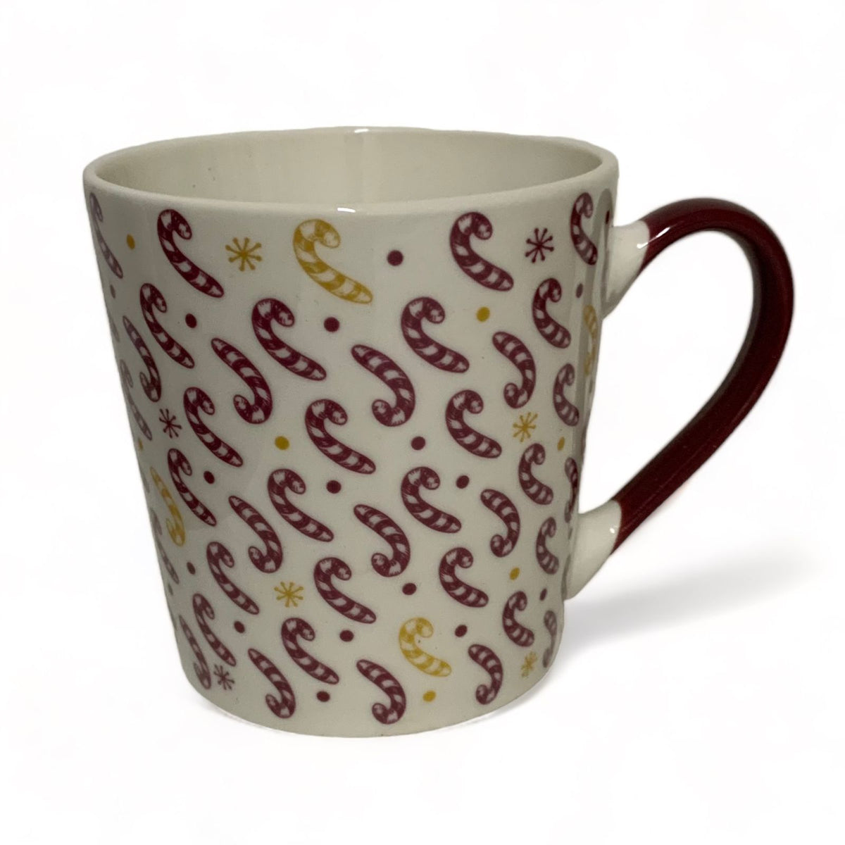 Tazas de porcelana blanco con bastones de caramelo 380ml