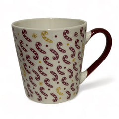 Tazas de porcelana blanco con bastones de caramelo 380ml