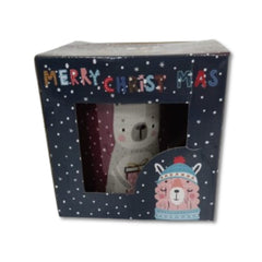 Taza con ilustración de oso Merry Christ Mas de Porcelana 1 pieza