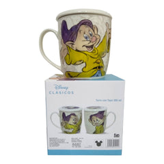 Taza con tapa Enanito de Blanca Nieves Cerámica 385 ml