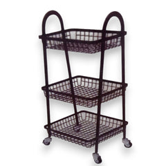 Carrito de almacenamiento negro de Metal 79 x 36 x 28 cm