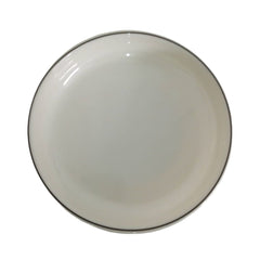 Plato Blanco con línea gris de melamina tamaño 16 cm