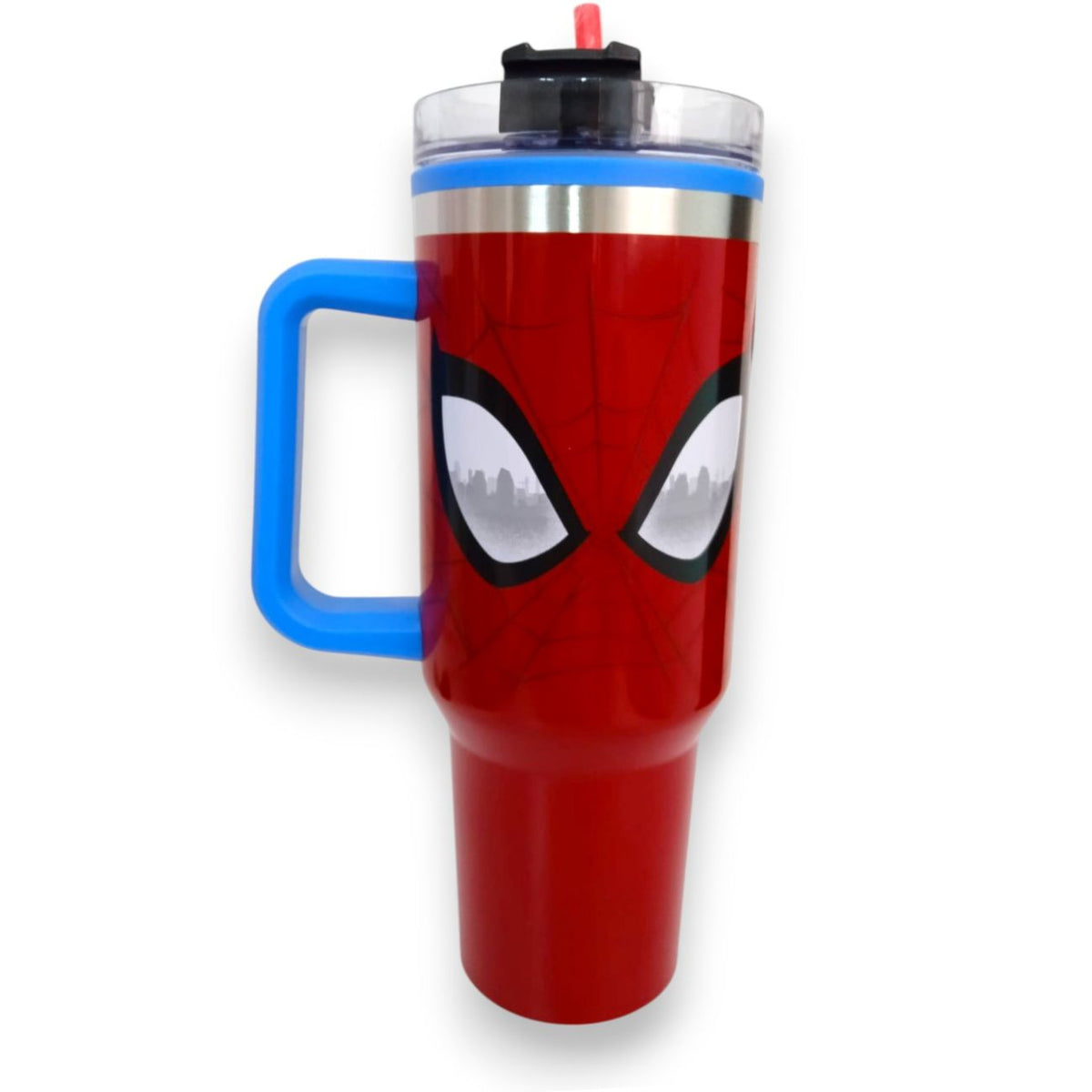 Termo con popote Spiderman de Acero inoxidable 1.2 L