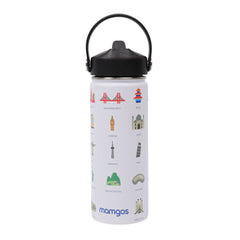 Termo con popote Mamgos Monumentos Acero Inoxidable 530 ml