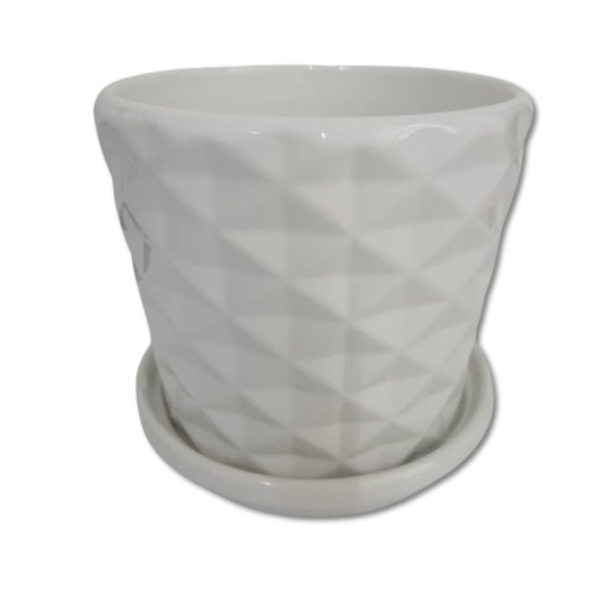 Maceta Blanca de Cerámica 1 pieza 13 x 14 cm