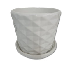 Maceta Blanca de Cerámica 1 pieza 13 x 14 cm