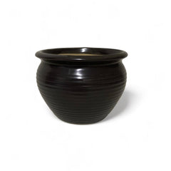 Maceta de cerámica color negro 12x4x4