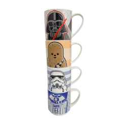 Set de 4 Tazas Star Wars de Porcelana Multicolor 330 mL