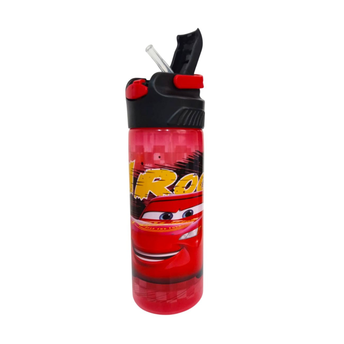 Botella con popote Cars de Plástico con asa 600 ml