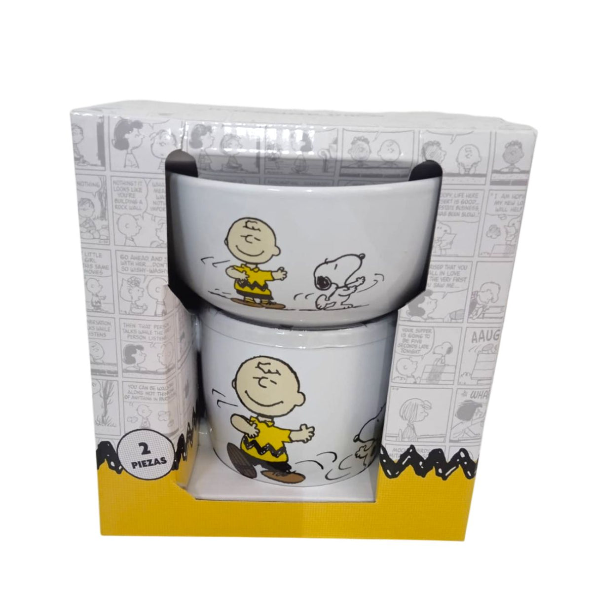 Taza y Tazón Snoopy Peanuts Cerámica 550 ml y 400 ml