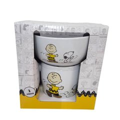 Taza y Tazón Snoopy Peanuts Cerámica 550 ml y 400 ml
