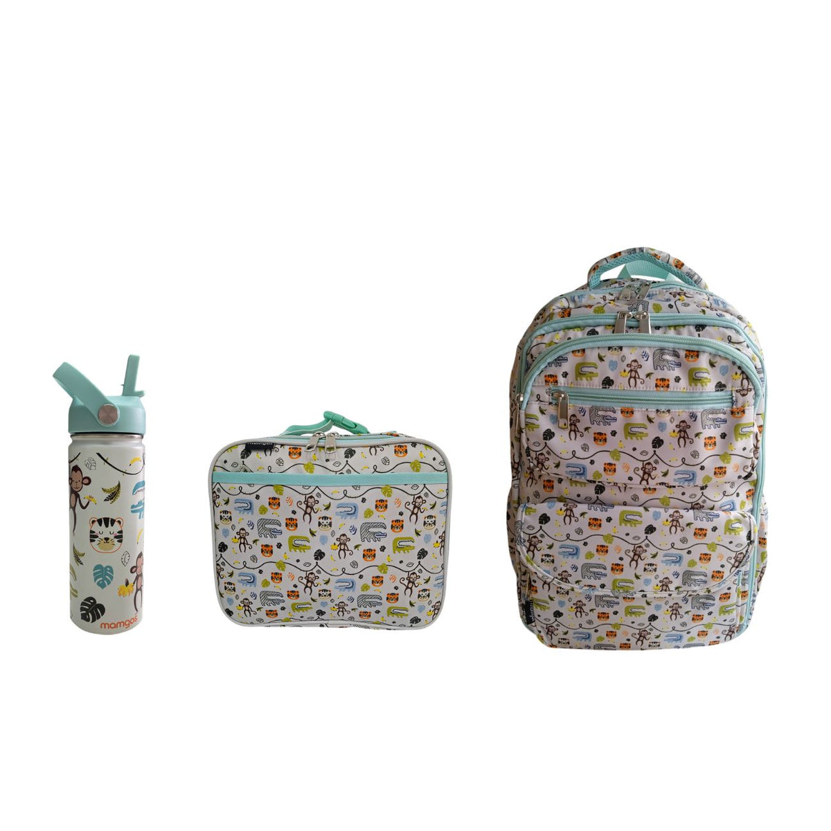 Kits de Mochilas Escolares Selva Mamgos para Niños 3 Piezas