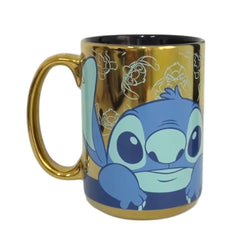 Taza Stitch color dorado de Cerámica 430 ml