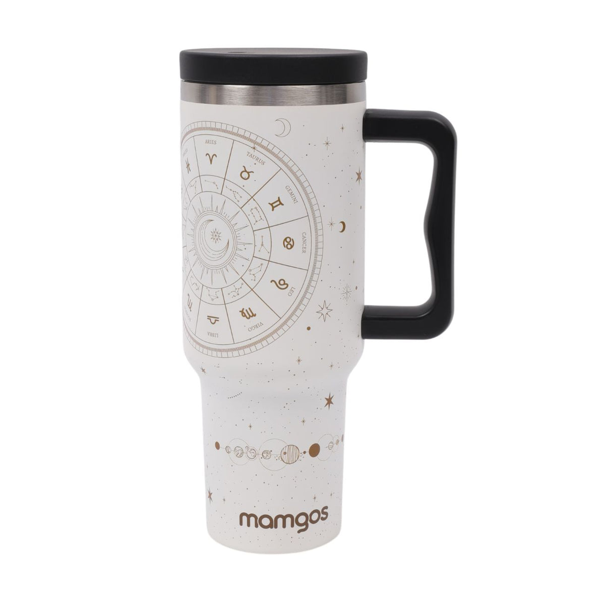 Termo con popote Mamgos Zodiaco Acero Inoxidable 1.2 L