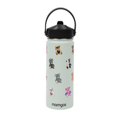 Termo con popote Mamgos Ositos Acero inoxidable 530 ml