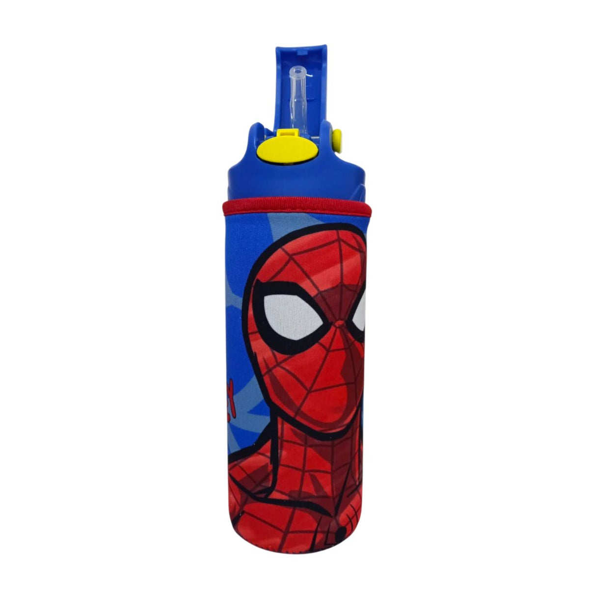 Botella Spiderman para Niños Plástico con funda 600 ml