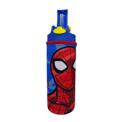 Botella Spiderman para Niños Plástico con funda 600 ml
