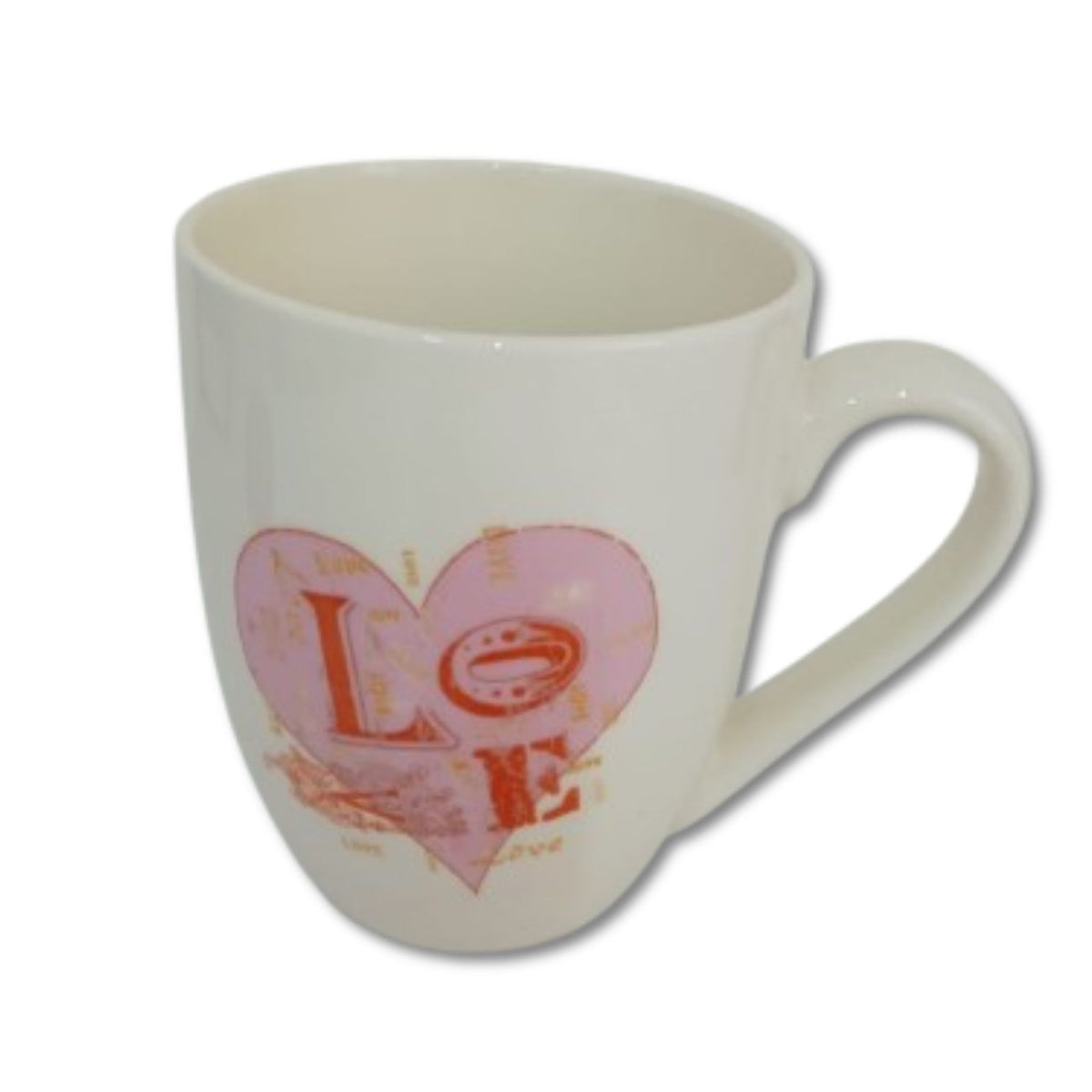 Taza con ilustración de un corazón rosa de Porcelana 1 pieza