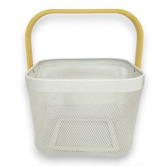 Cesto cuadrado blanco de metal una 1 pieza 25 x 18 cm