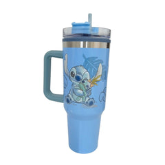 Termo con popote Stitch color azul de Acero inoxidable 1.2 L