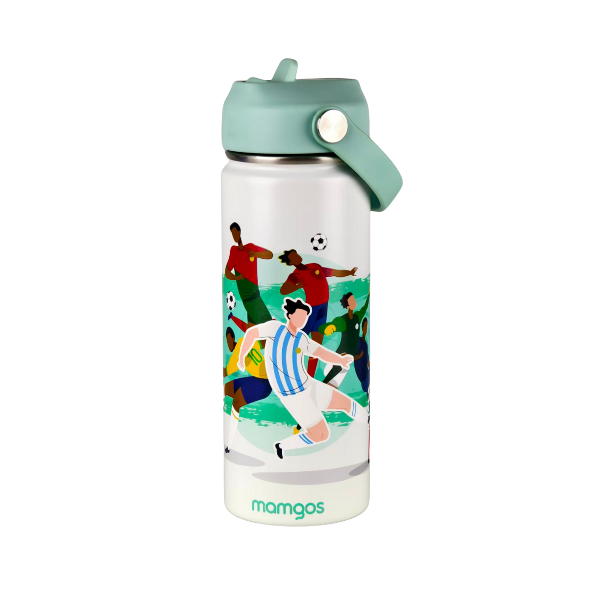 Termo Futbol aqua Mamgos para Niños de Acero inoxidable 530 ml