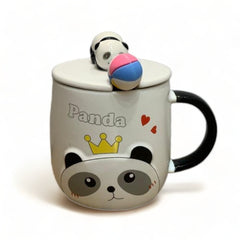 Taza de Ceramica con tapa y cuchara