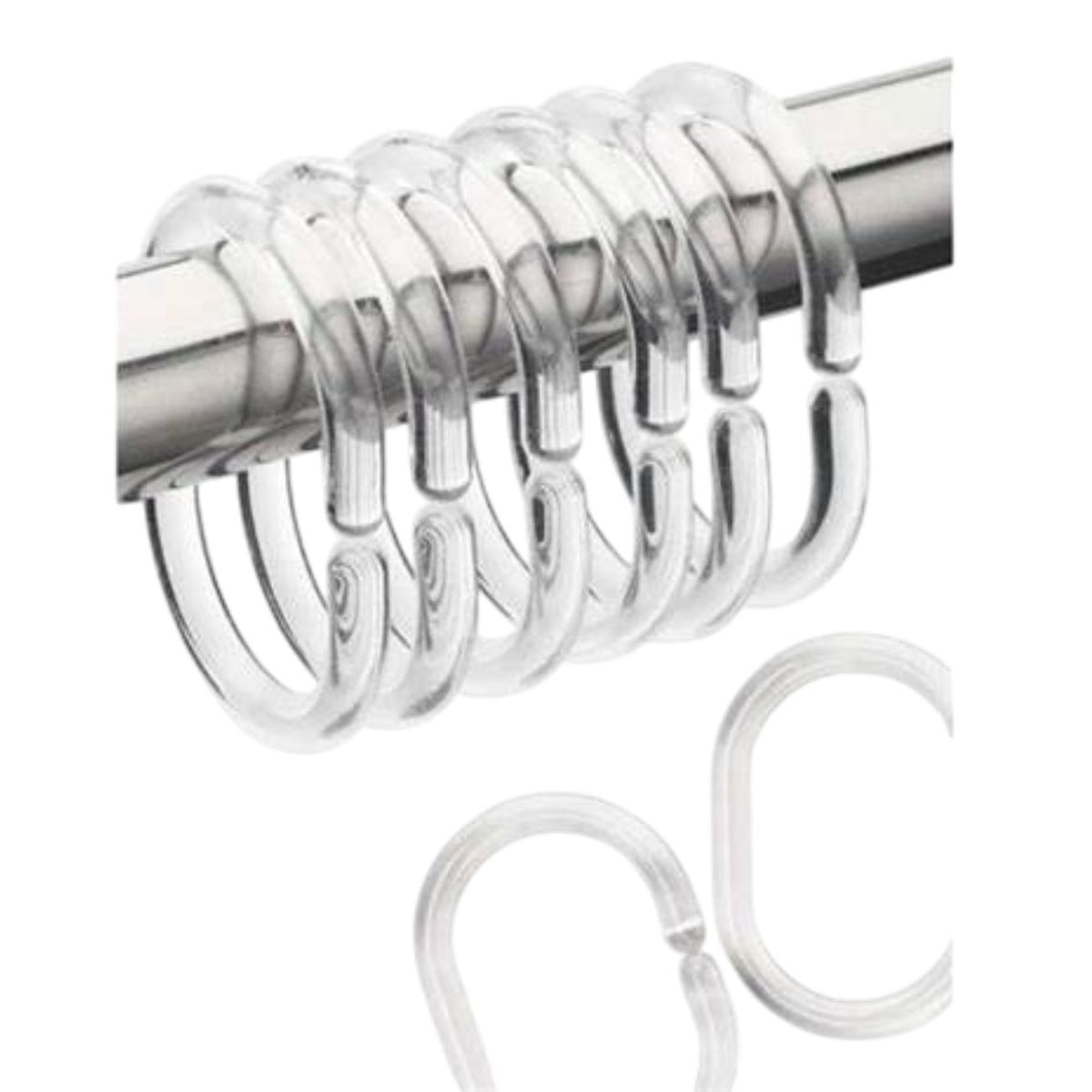 Ganchos Sanitary Ware Window para cortina Plástico 12 piezas