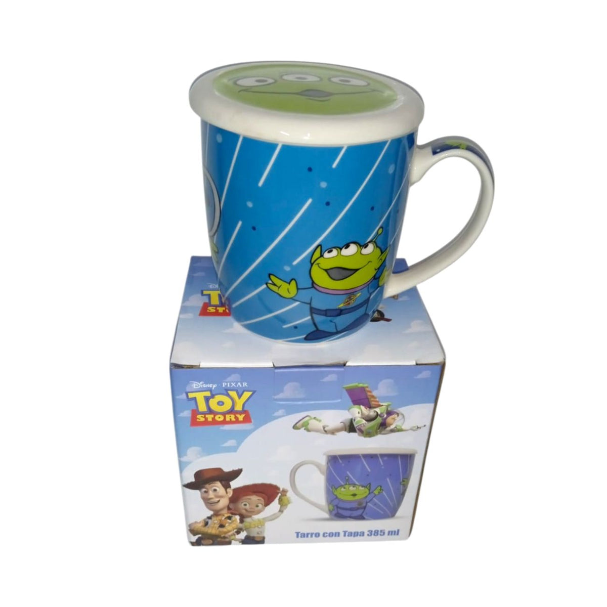 Taza con tapa Marcianitos Toy Story Cerámica 430 ml