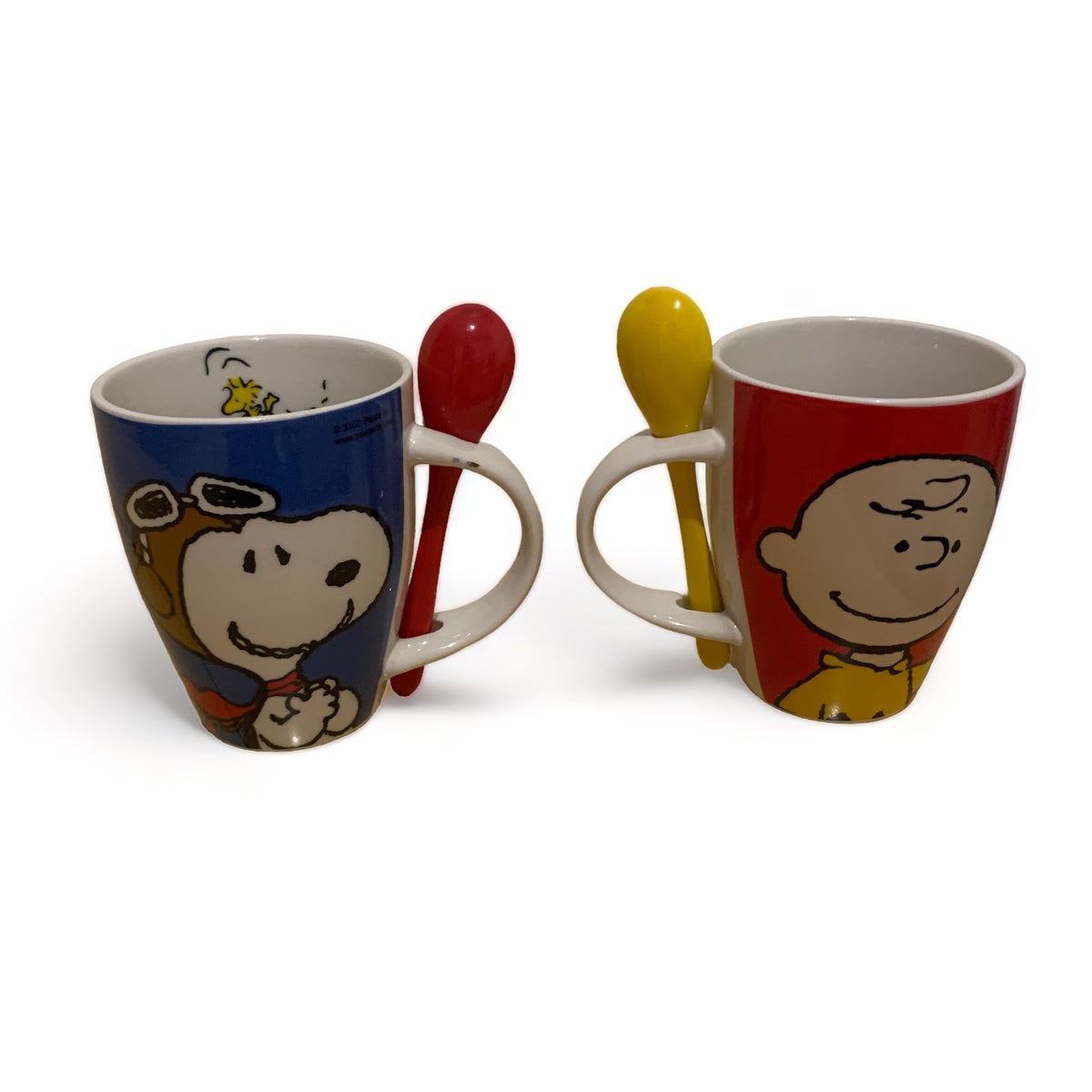 Juego De 2 Tazas De Porcelana Snoopy Con Cuchara De
