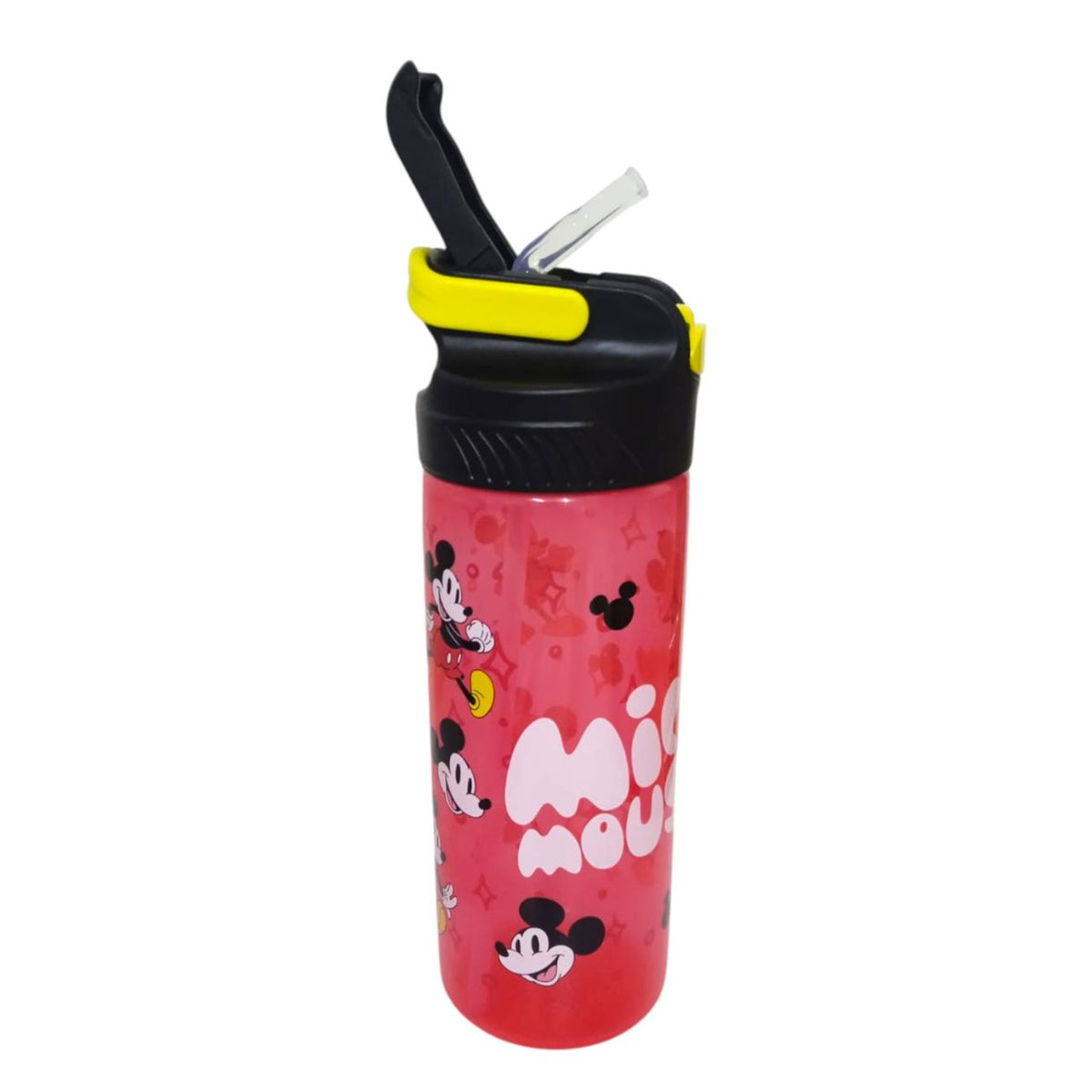 Botella con popote Mickey Mouse para Niños Plástico 600 ml
