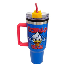 Termo con popote Pato Donald azul Acero inoxidable 1.2 L