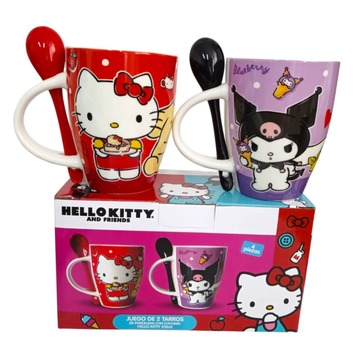 Duo de Tazas Hello Kitty and Friends Porcelana 310 ml